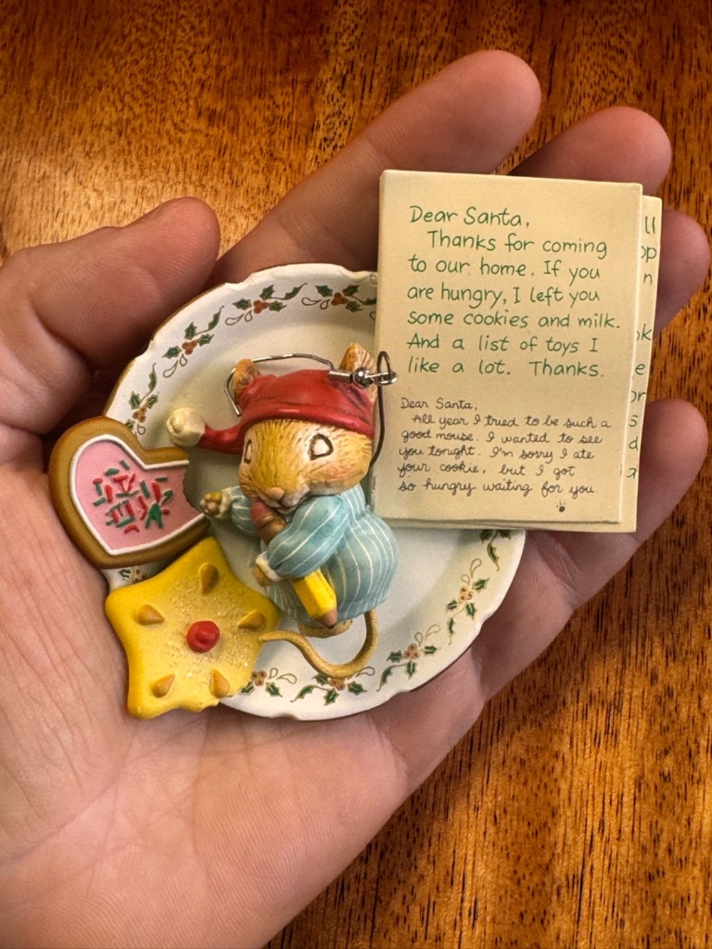 Mouse on Plate Christmas Ornament with Cookies